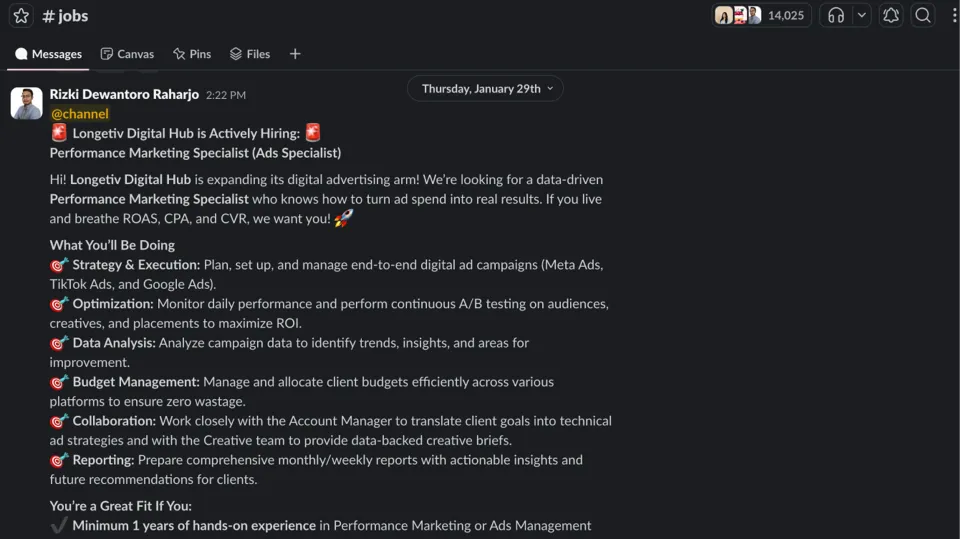 RevoU Community Slack #Jobs